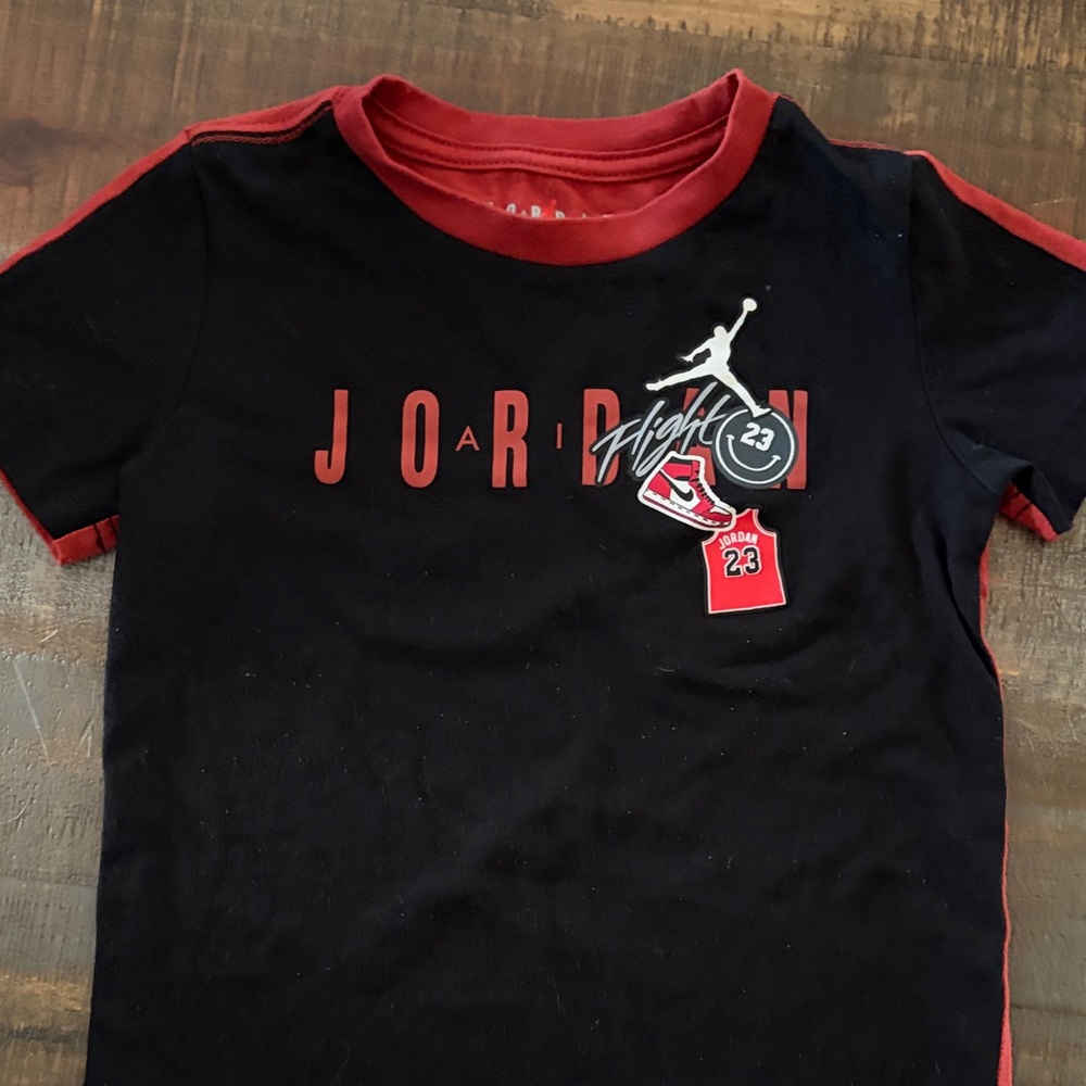 Jordan Black and Red Kids Tee